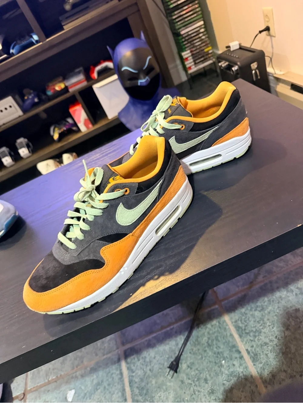 Size 11 Nike Men's Sneakers AirMax  - Black, Orange & Mint Accents